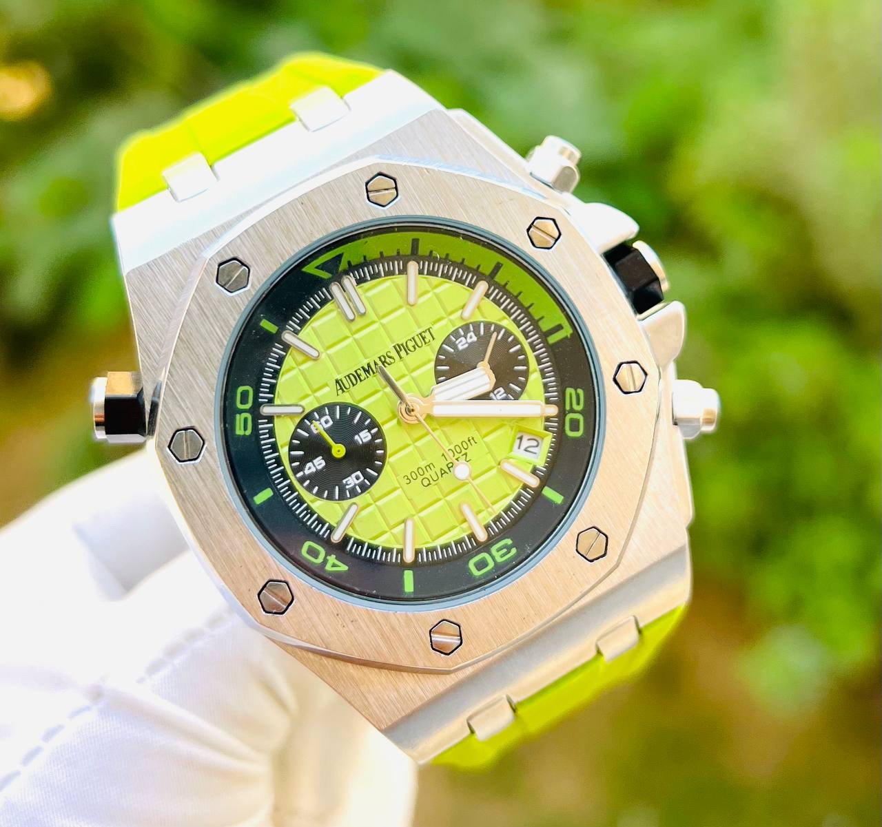 AP Royal Oak Quartz Offshore Diver Chronograph with Green rubber strap
