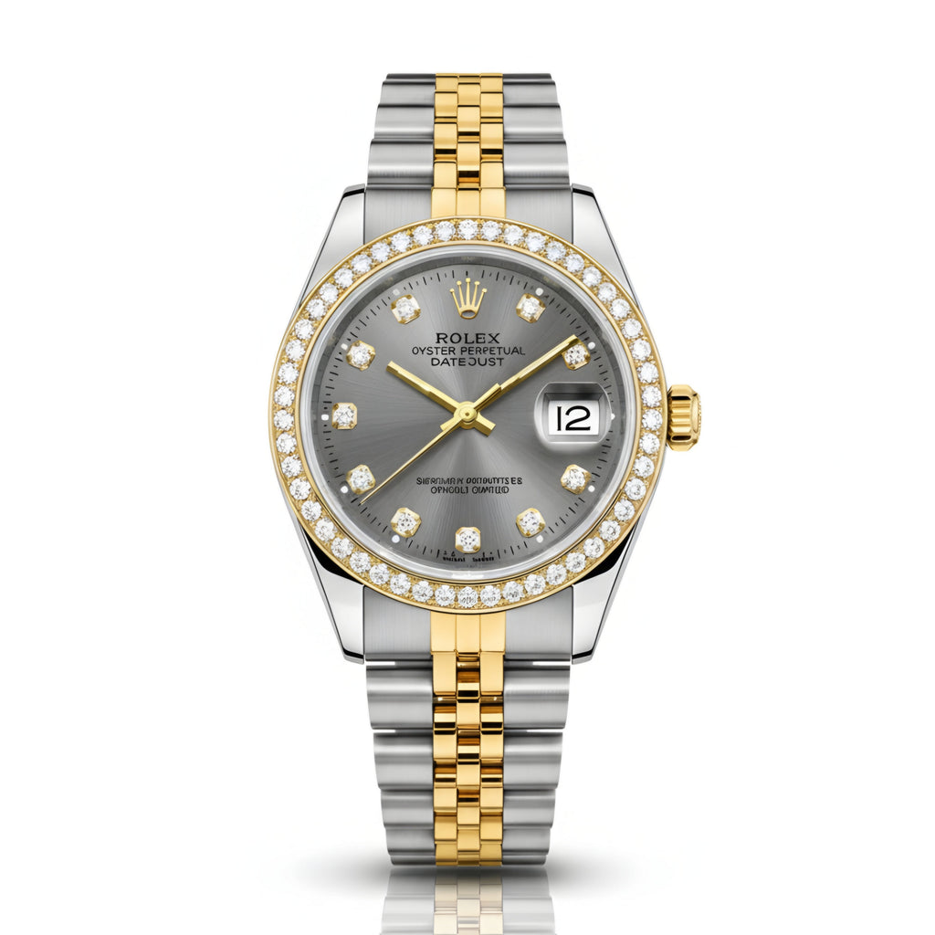 RO Lady Datejust Diamond Gold, Sliver with Grey dial