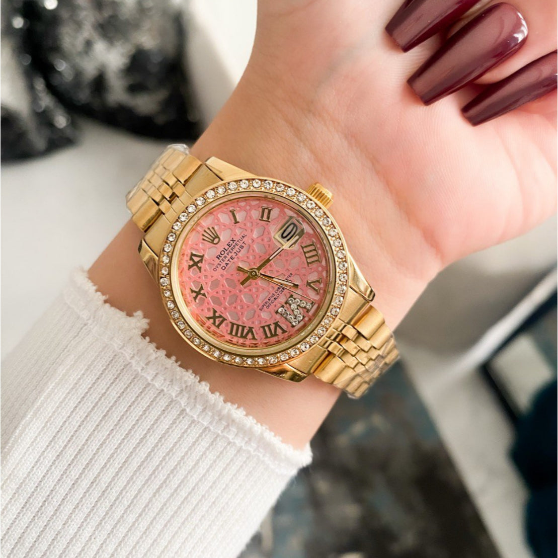 Rolex Lady Datejust Diamond Gold with Bink dial