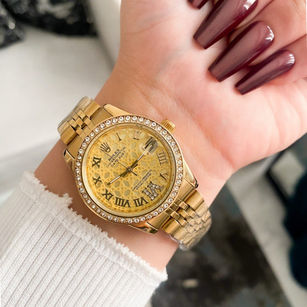RO Lady Datejust Diamond Gold with Gold dial