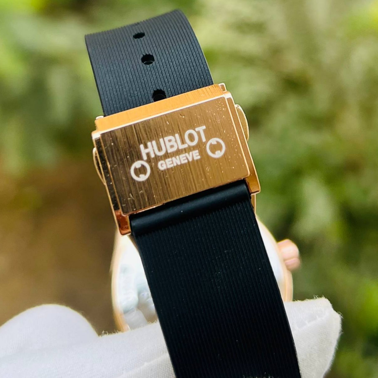 Hublot Geneve Women's Rose Gold & Black Rubber