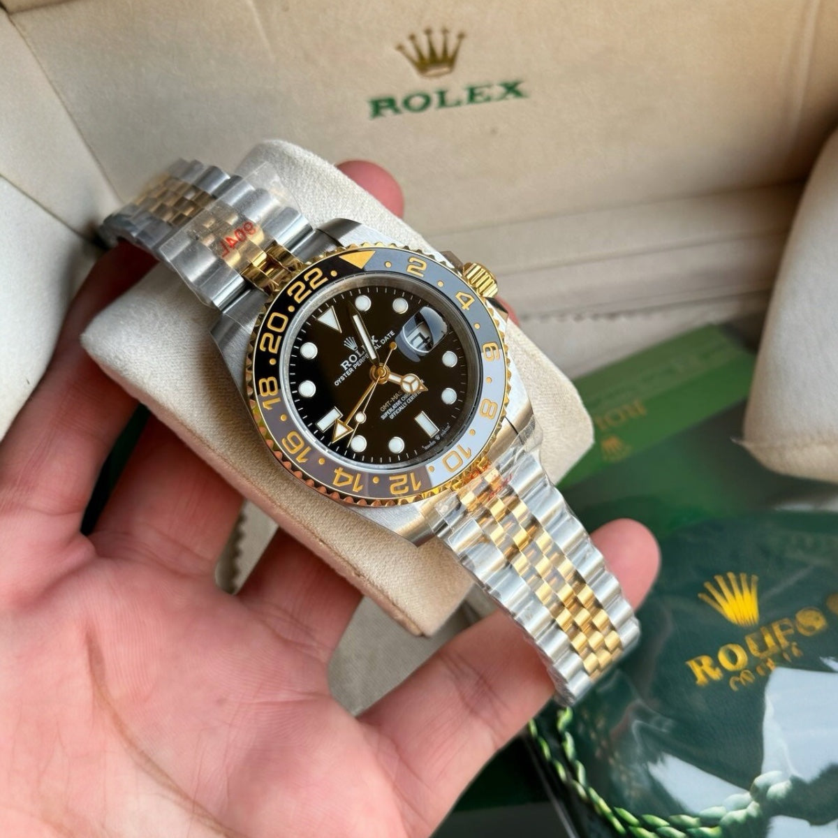 Rolex GMT-Master II Automatic Men’s Watch – Two-Tone Gold & Black
