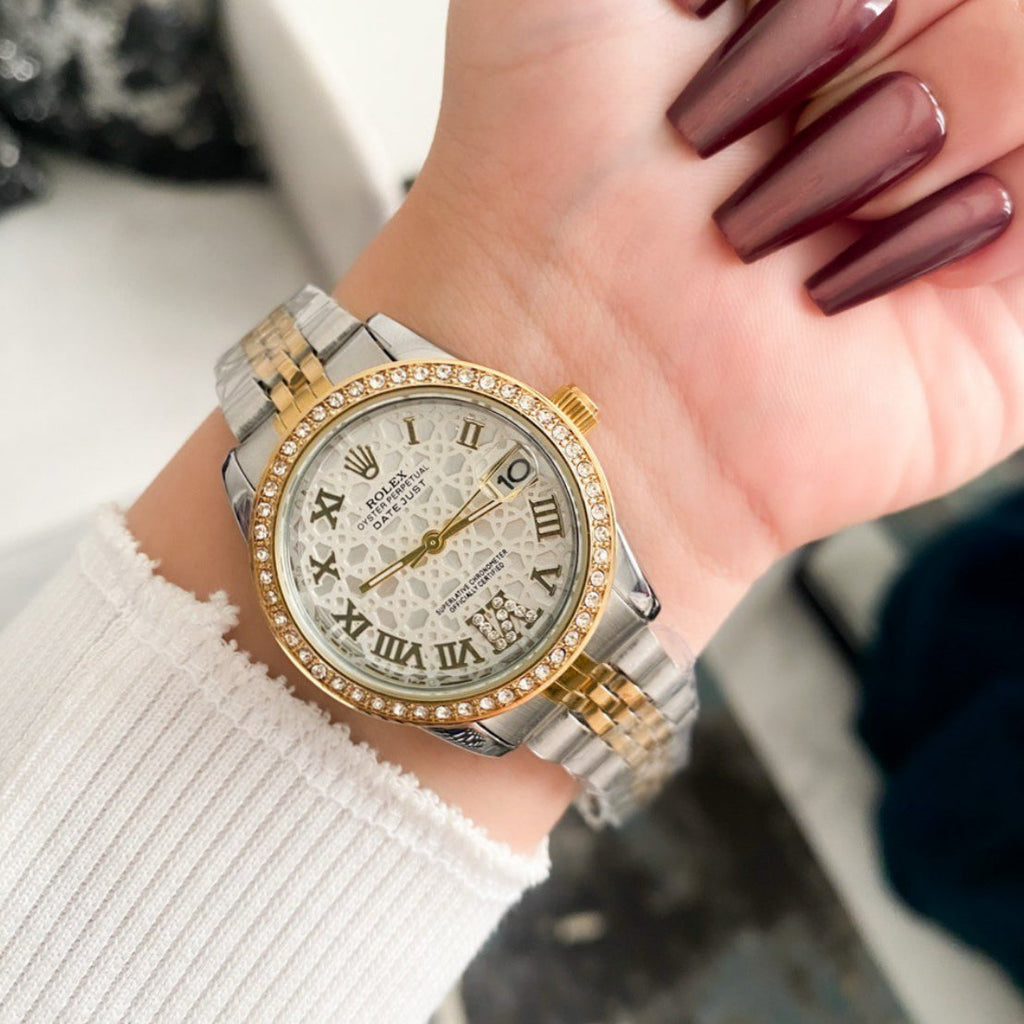 Rolex Lady Datejust Diamond Gold, Sliver with white dial