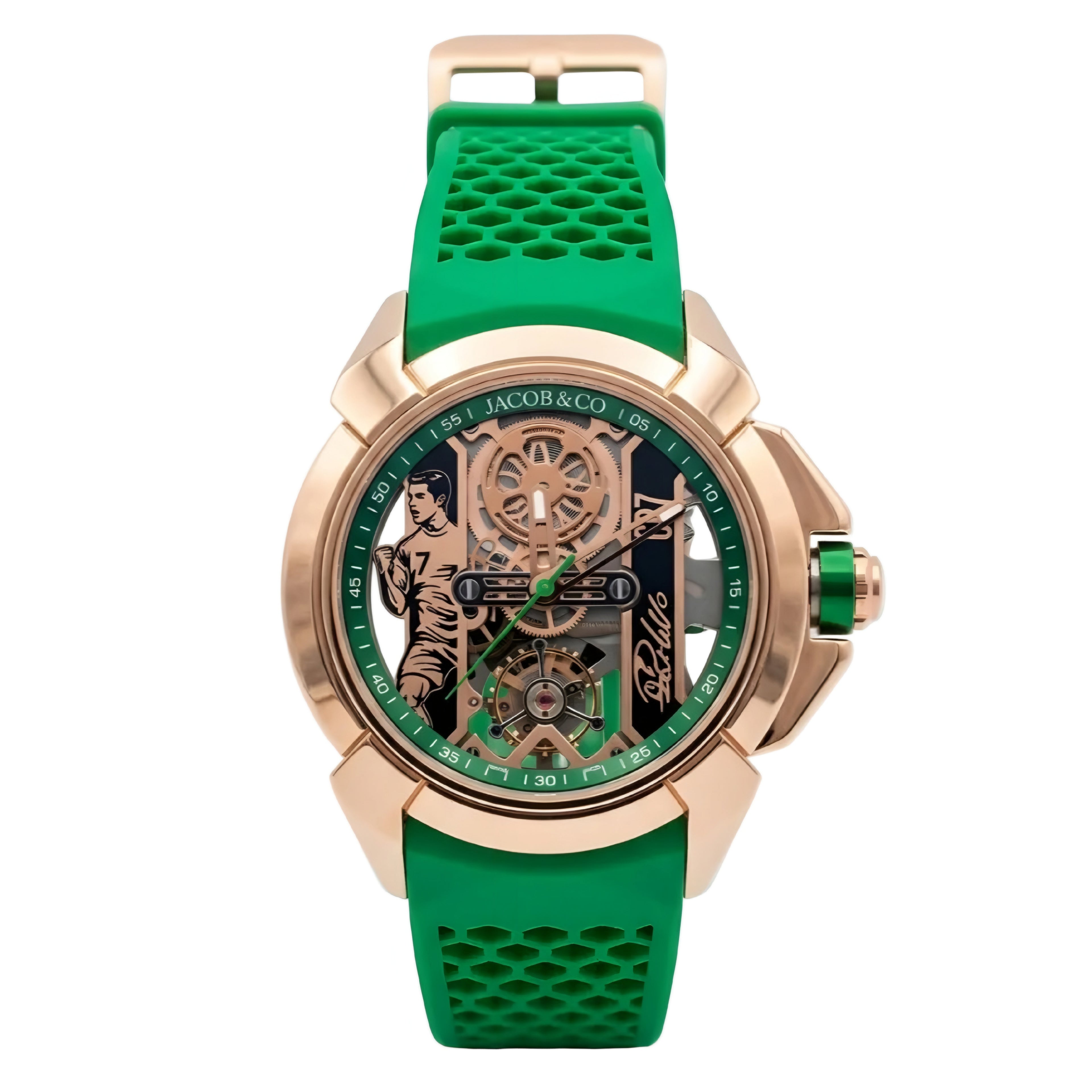 Jcb & Co. Epic X "Flight of CR7" – Rose Gold & Vibrant Green Edition (Semi-Automatic)