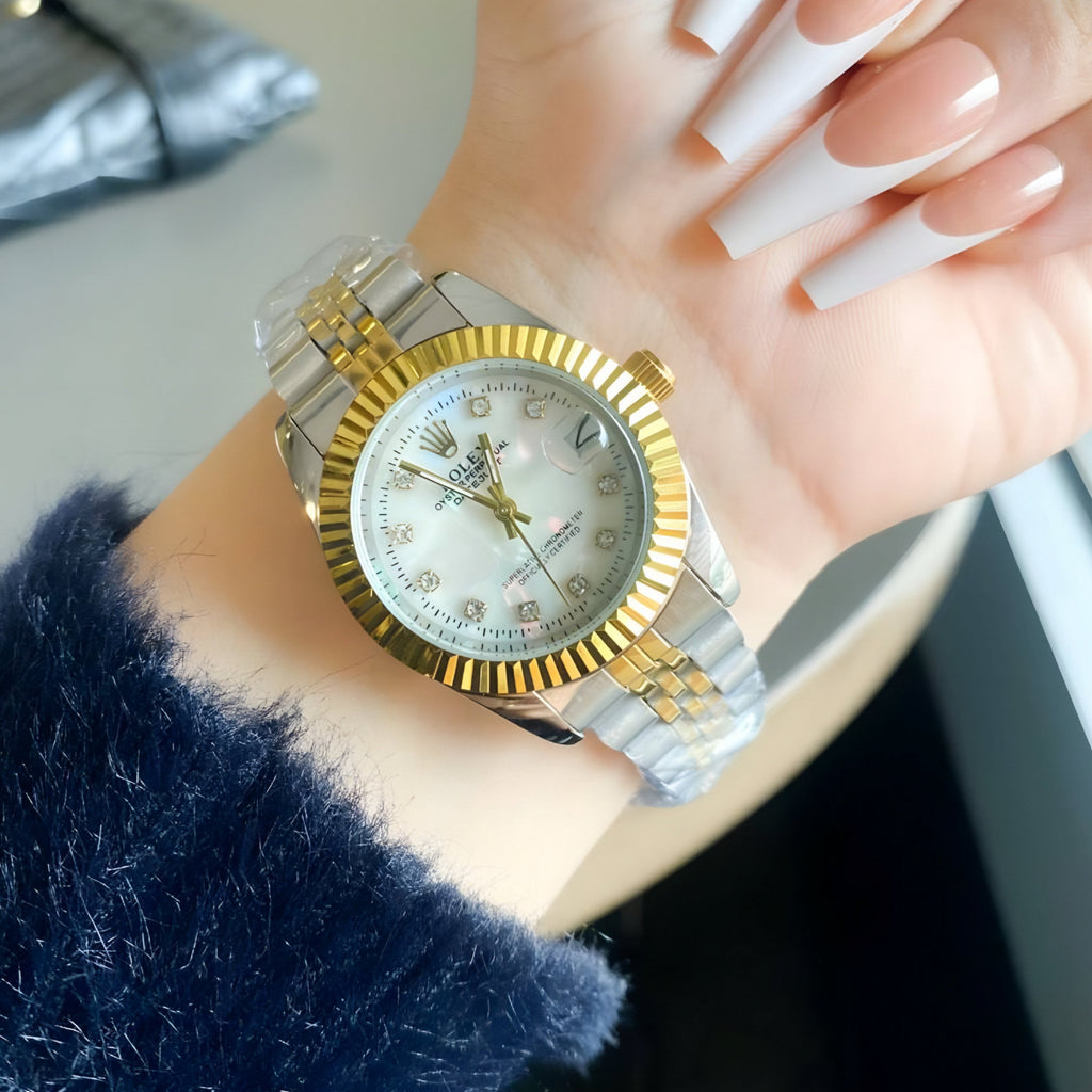 RO Lady Datejust Gold, Sliver with white dial