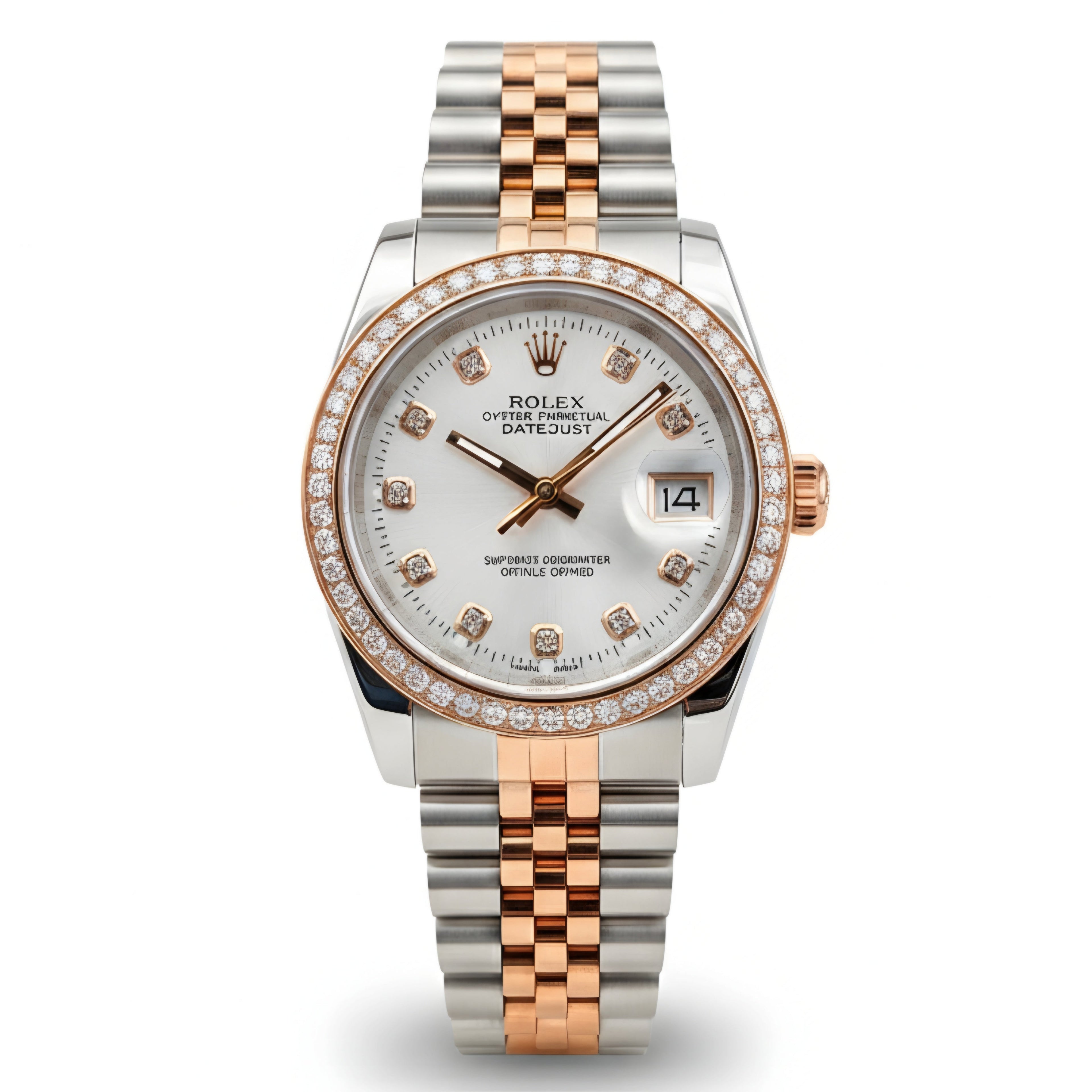Rolex Lady Datejust Diamond Rose Gold, Sliver with white dial