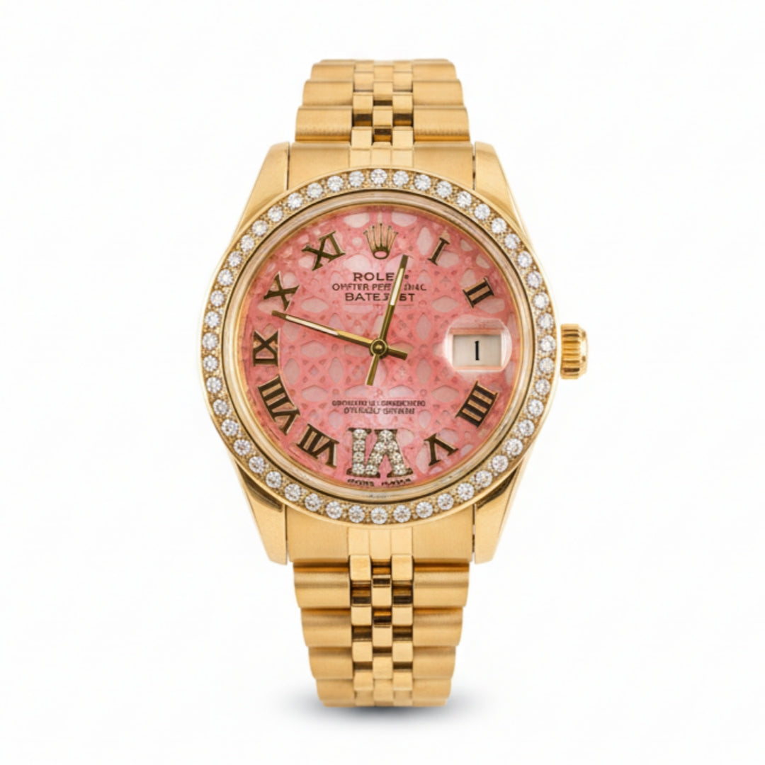 Rolex Lady Datejust Diamond Gold with Bink dial