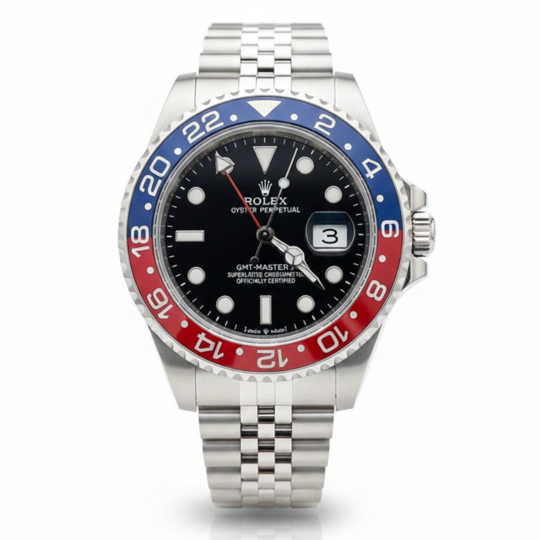 Rolex GMT-Master II "Pepsi" – Silver Steel & Blue/Red Bezel