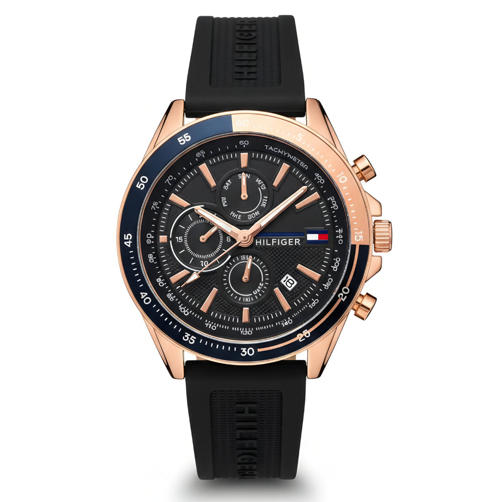 Tommy Hilfiger Men’s Sport Watch – Rose Gold & Classic Black