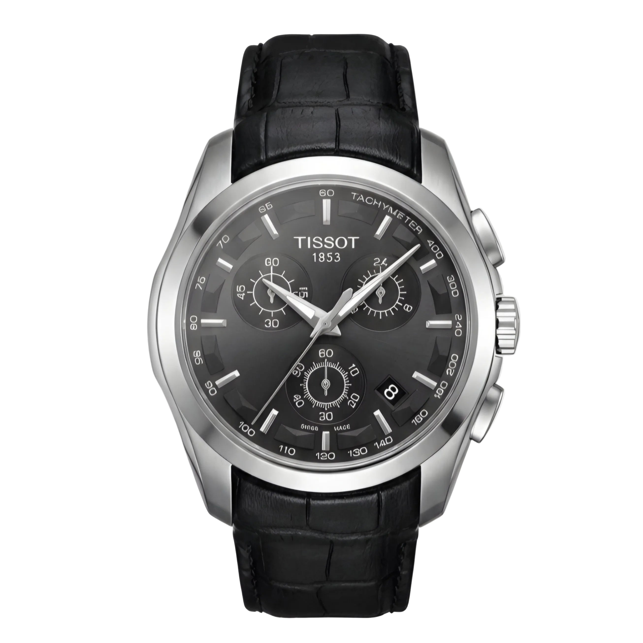 Tissot Analog Black dial Black Leather Chronograph