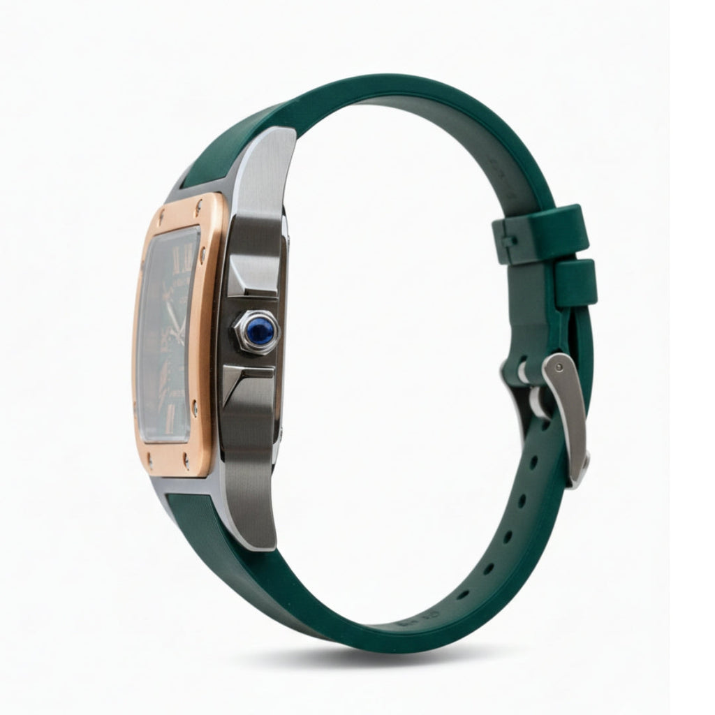CRT Rubber Wristwatch- Green dial