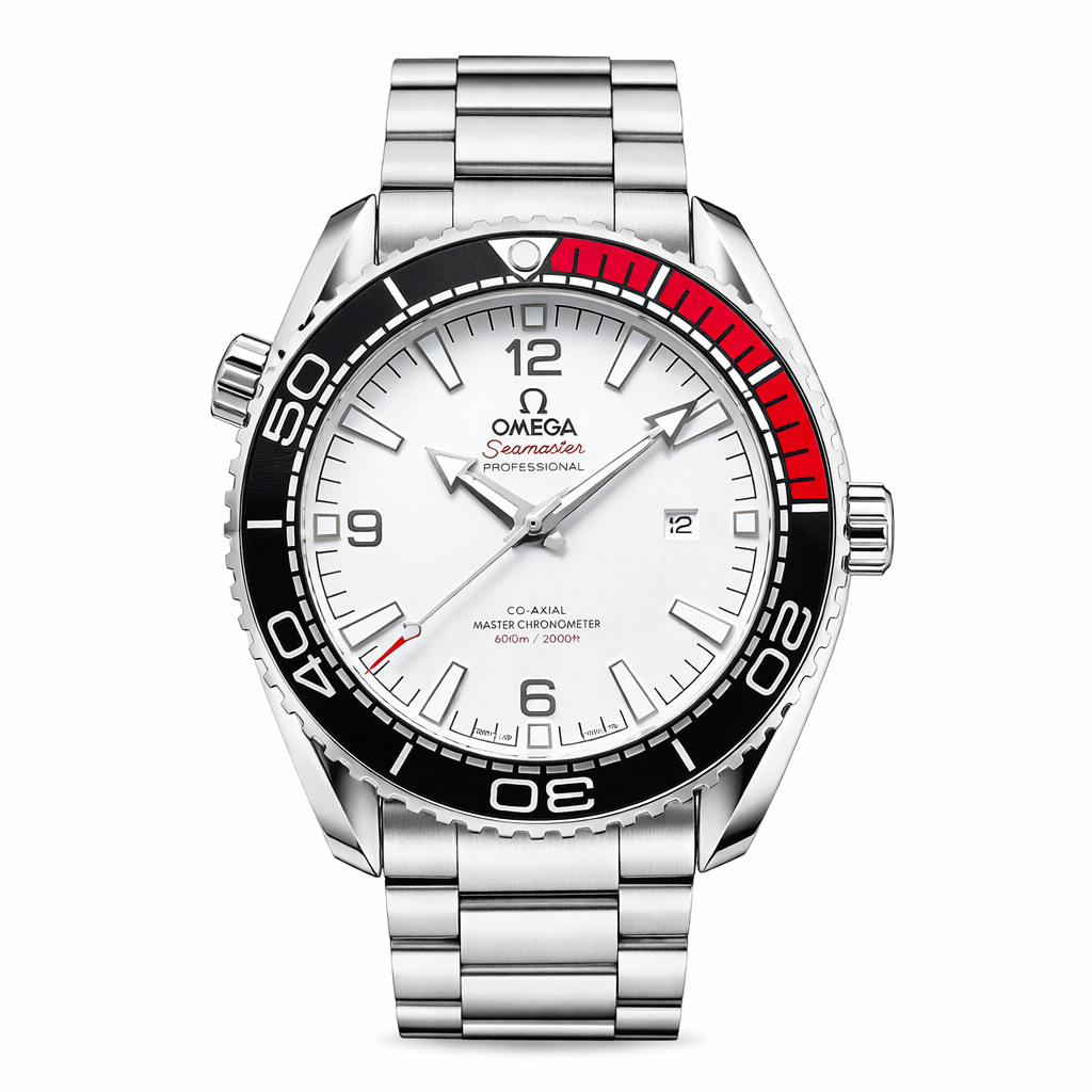 OMG Seamaster Planet Ocean Mirror Original Silver Steel & Red/Black