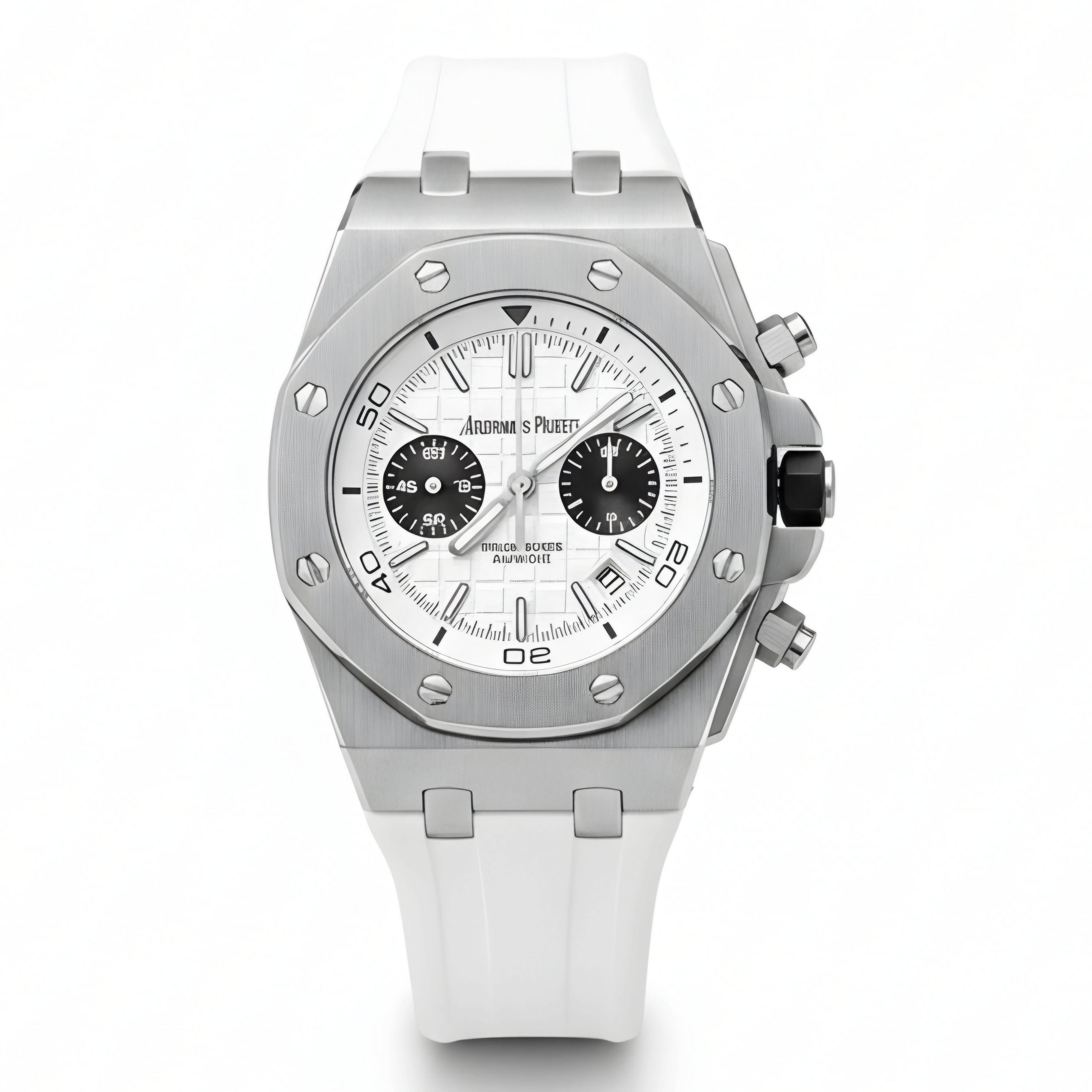 Piguet Royal Oak Quartz Offshore Diver Chronograph with white rubber strap