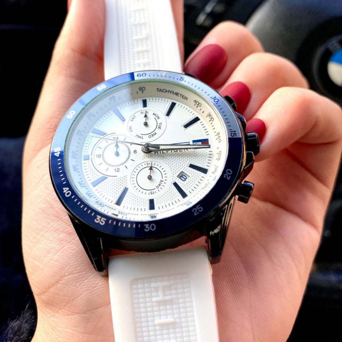 Tommy Hilfiger Men’s Sport Watch – Arctic White & Blue