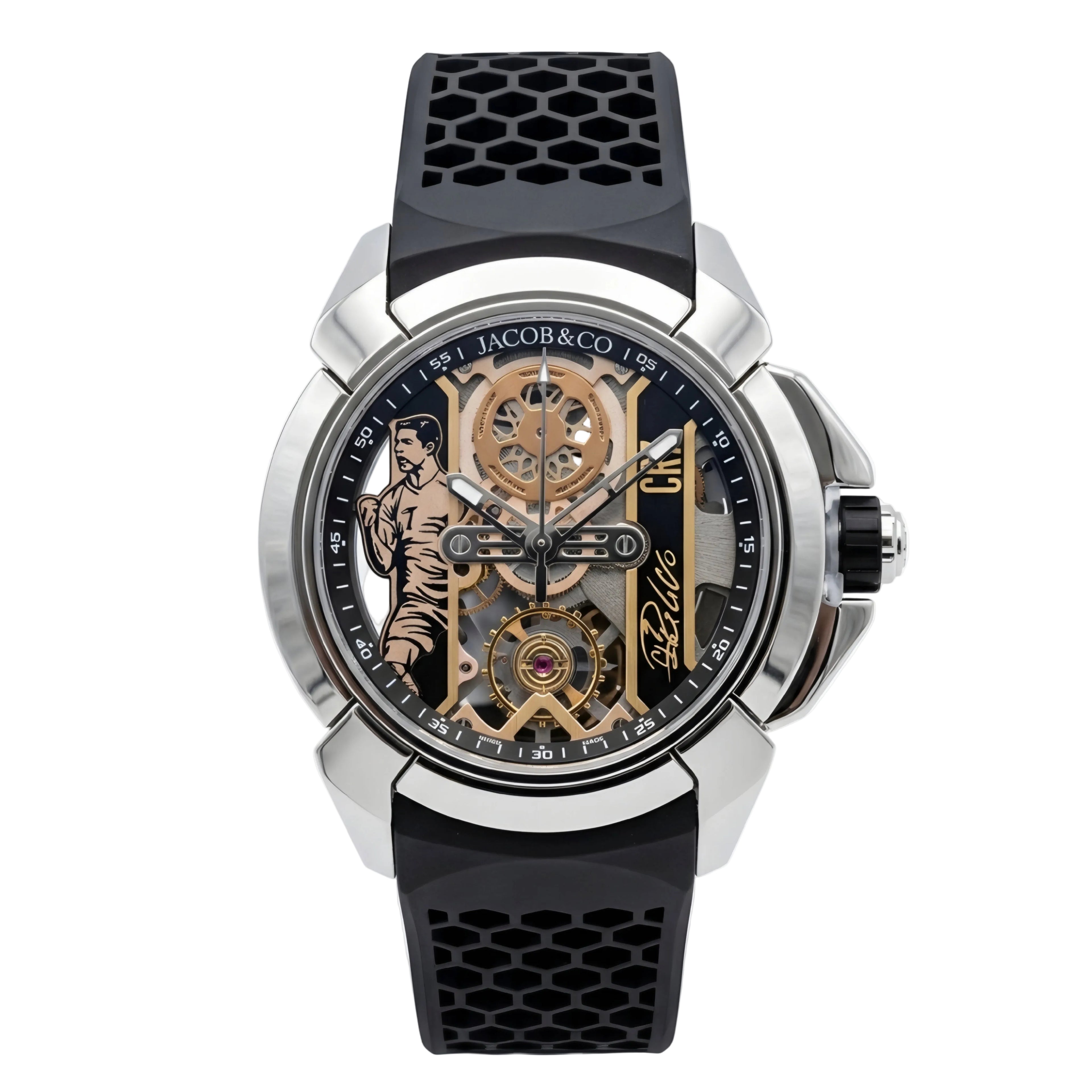 Jcb & Co. Epic X "Heart of CR7" – Mirror Original Silver & Stealth Black Edition (Semi-Automatic)