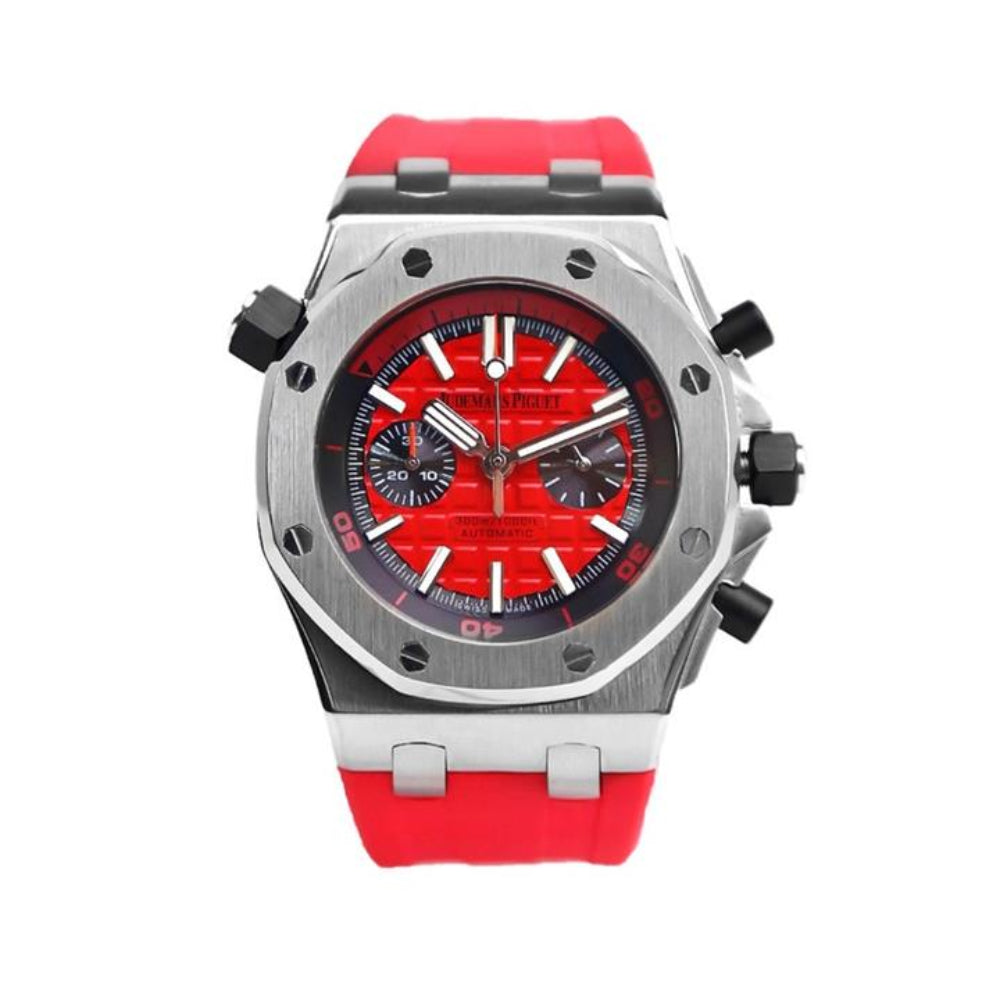 Piguet Royal Oak Quartz Offshore Diver Chronograph with Red rubber strap