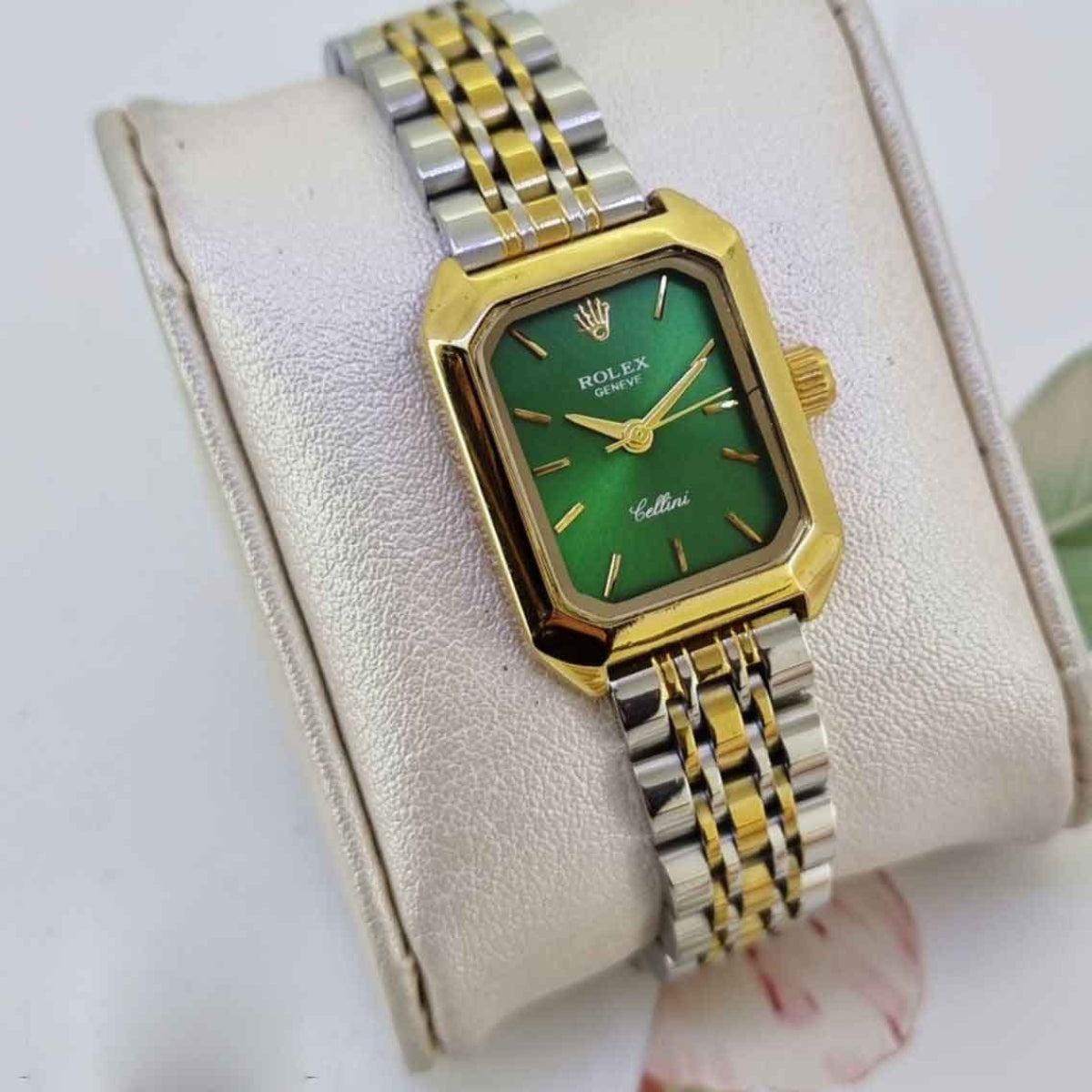 Rolex Cellini for women Gold, Silver with Green dial